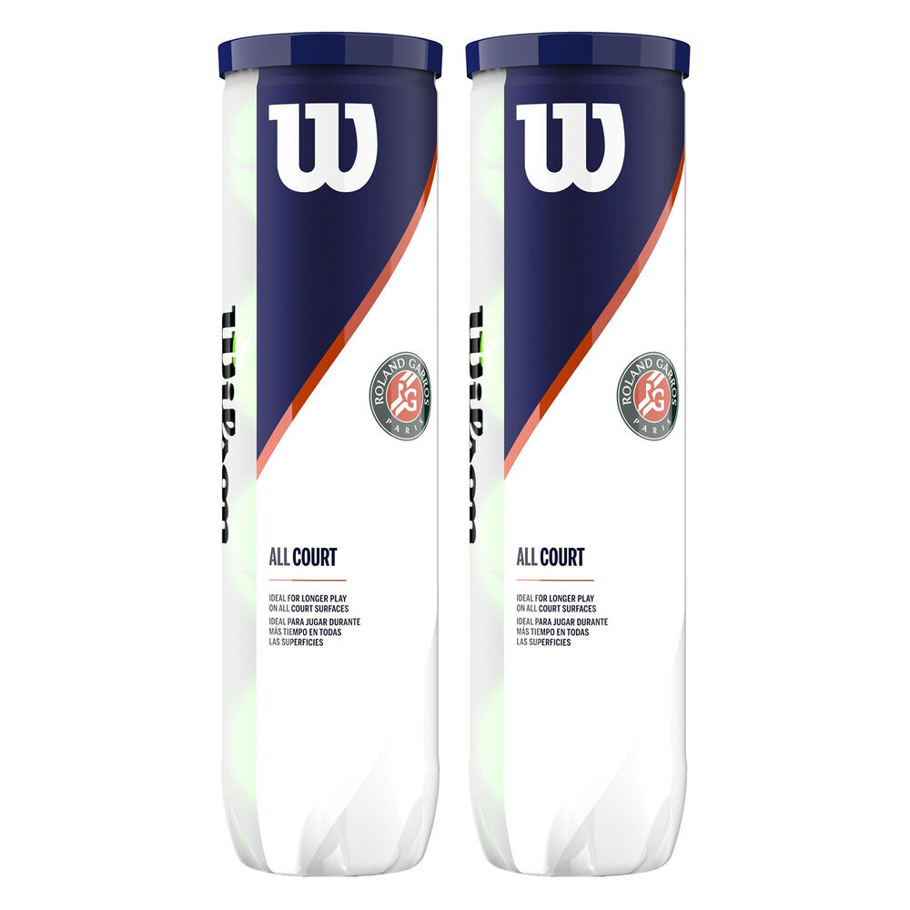 [WRT116402] Wilson Roland Garros All Court Tube de 4 balles de tennis DUOPACK
