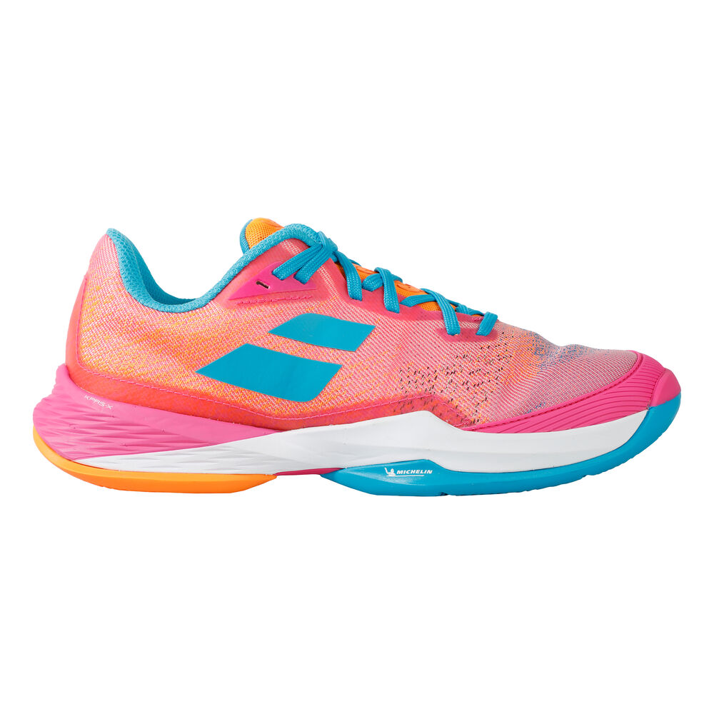 CHAUSSURES BABOLAT FEMME JET MACH 3 CLAY ROSE / ORNAGE / BLEU