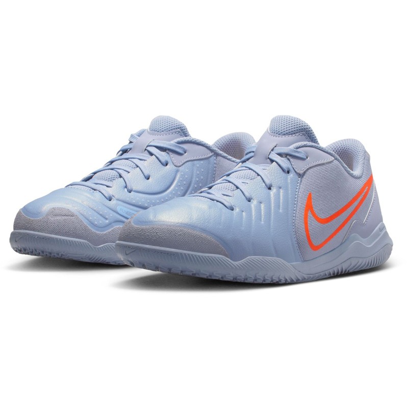 Nike Tiempo Legend 10 Academy Chaussures de Foot en Salle (IN) Enfants Bleu Clair Rouge Vif Noir