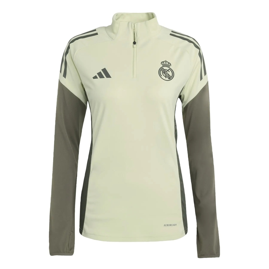 Adidas Real Madrid Haut d'Entraînement 1/4-Zip 2025-2026 Enfants Vert Clair Gris
