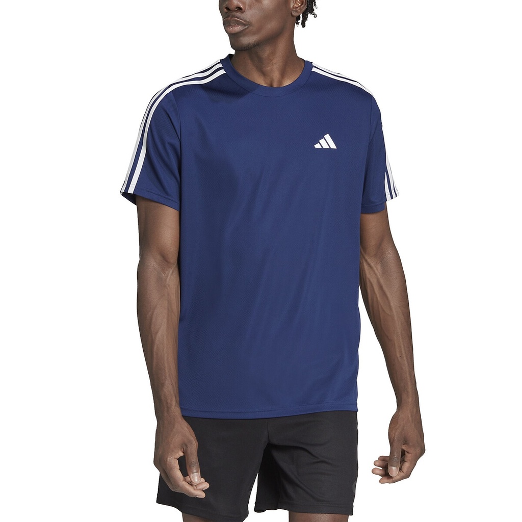 Adidas T-shirt de training Train Essentials 3-Stripes bleu marine