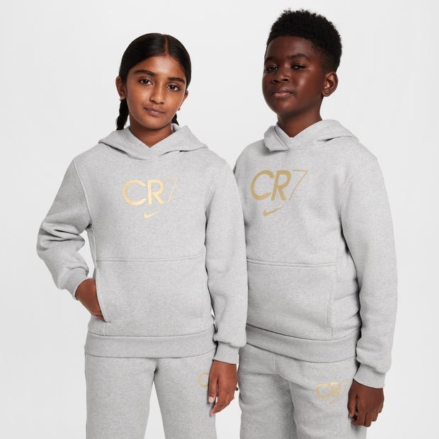 Nike CR7 Club Fleece Sweat à Capuche Enfants Gris Clair Doré Bleu Rose
