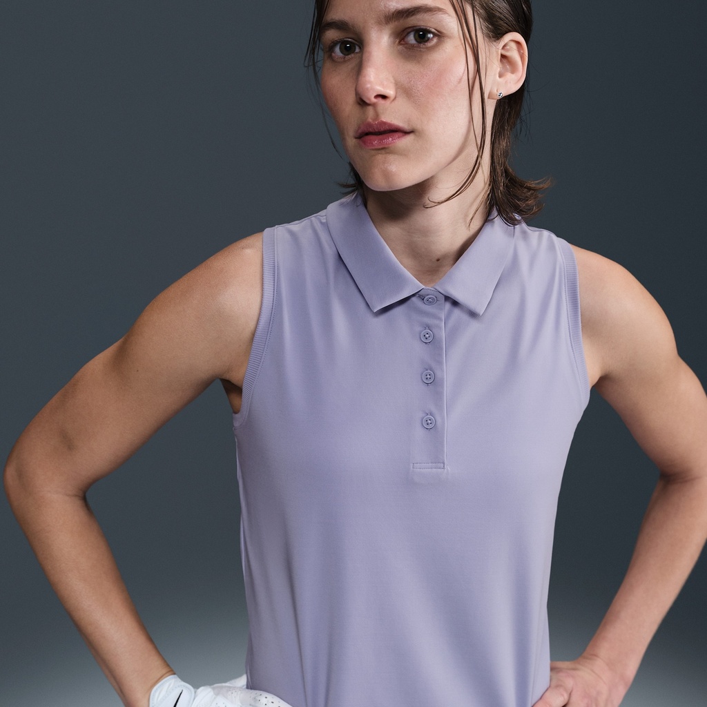 Nike Victory Polo sans manches Dri-FIT pour femme Mauve (XS)