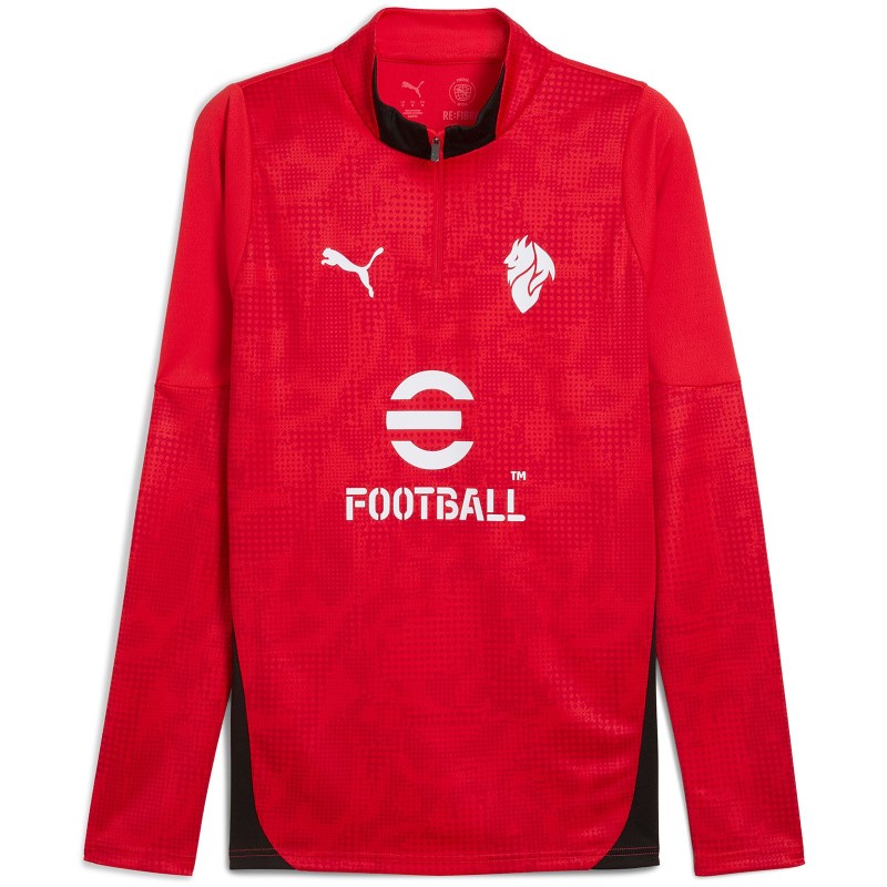 PUMA AC Milan Haut d'Entraînement 1/4 Zip 2025-2026 Rouge Noir Blanc