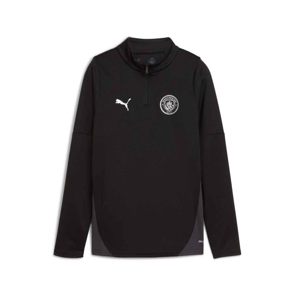 PUMA Manchester City Haut d'Entraînement 1/4-Zip 2025-2026 Enfants Noir Argenté
