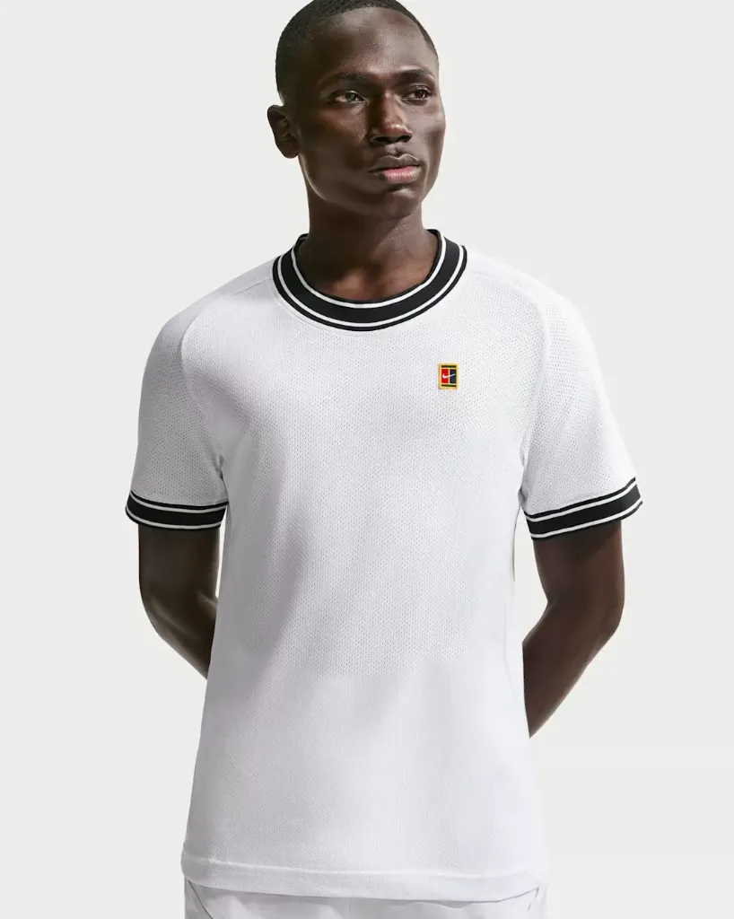 NikeCourt Heritage Haut de tennis à manches courtes pour homme blanc