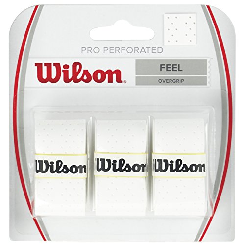 Wilson Surgrip Pro perforé blanc (Pack de 3)