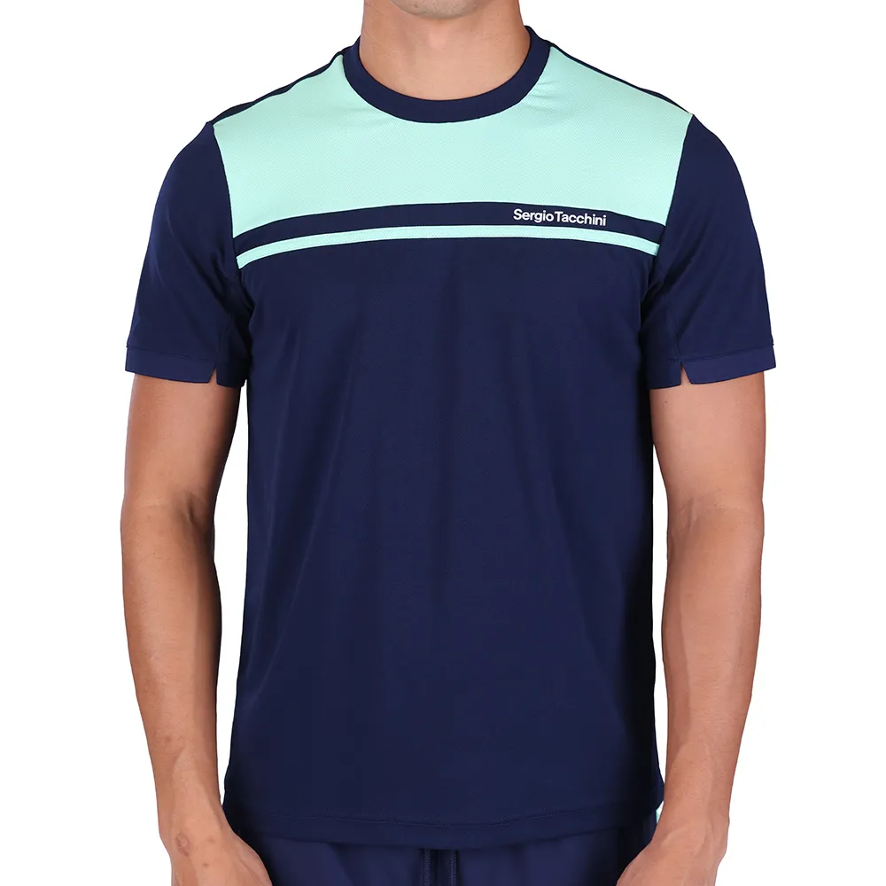 Sergio Tacchini Riflesso PL t-shirt navy/bleu ciel (M)