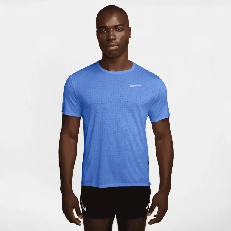 Nike Haut de running Miler Dri-FIT à manches courtes pour homme Royal Pulse/Reflective Silver