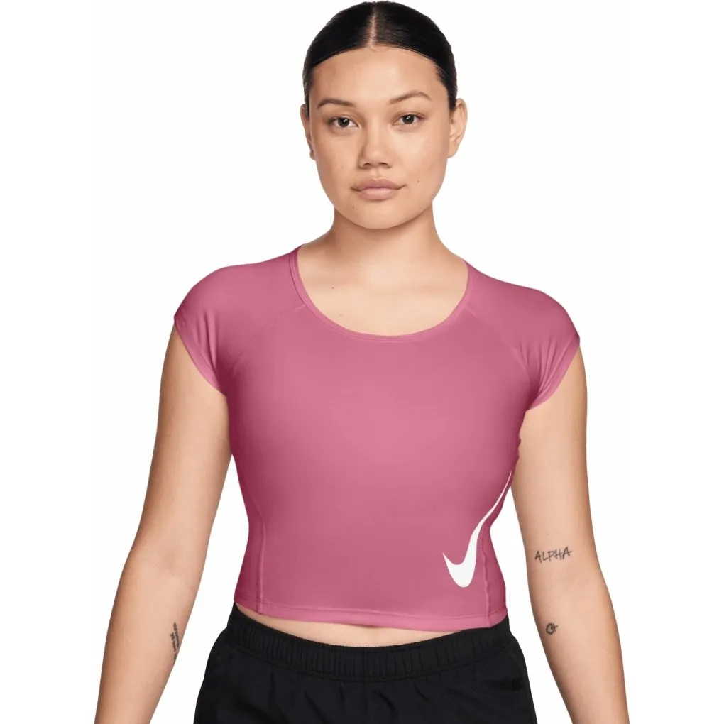 Nike Tempo Swoosh T-shirt de running à manches courtes pour femmes - peony/photon dust/reflective silver