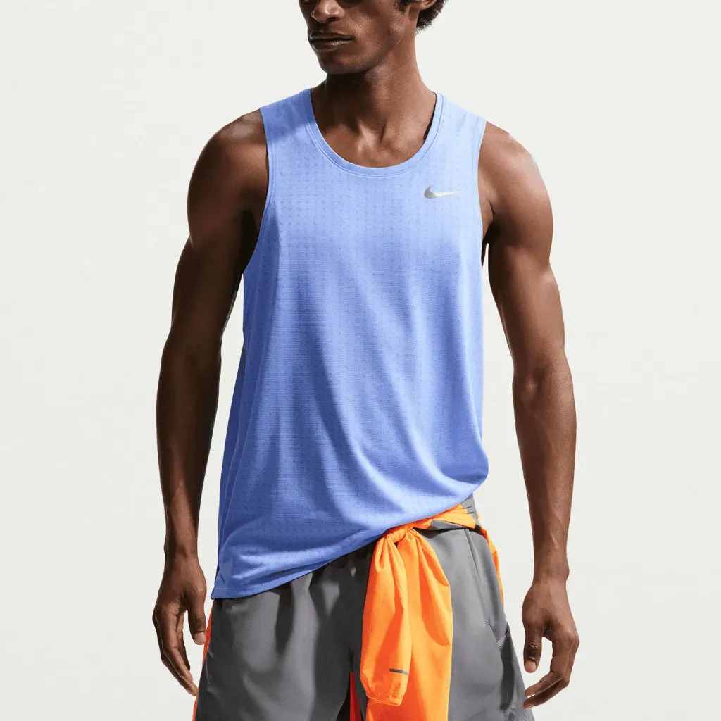 Nike Haut de running Miler Dri-FIT sans manches pour homme Royal Pulse/Reflective Silver