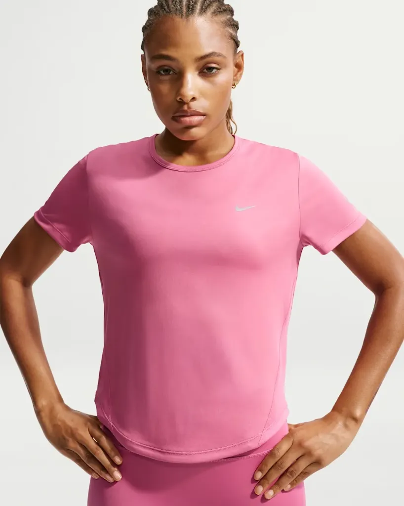 Nike Tempo Haut de running à manches courtes Dri-FIT pour femme peony