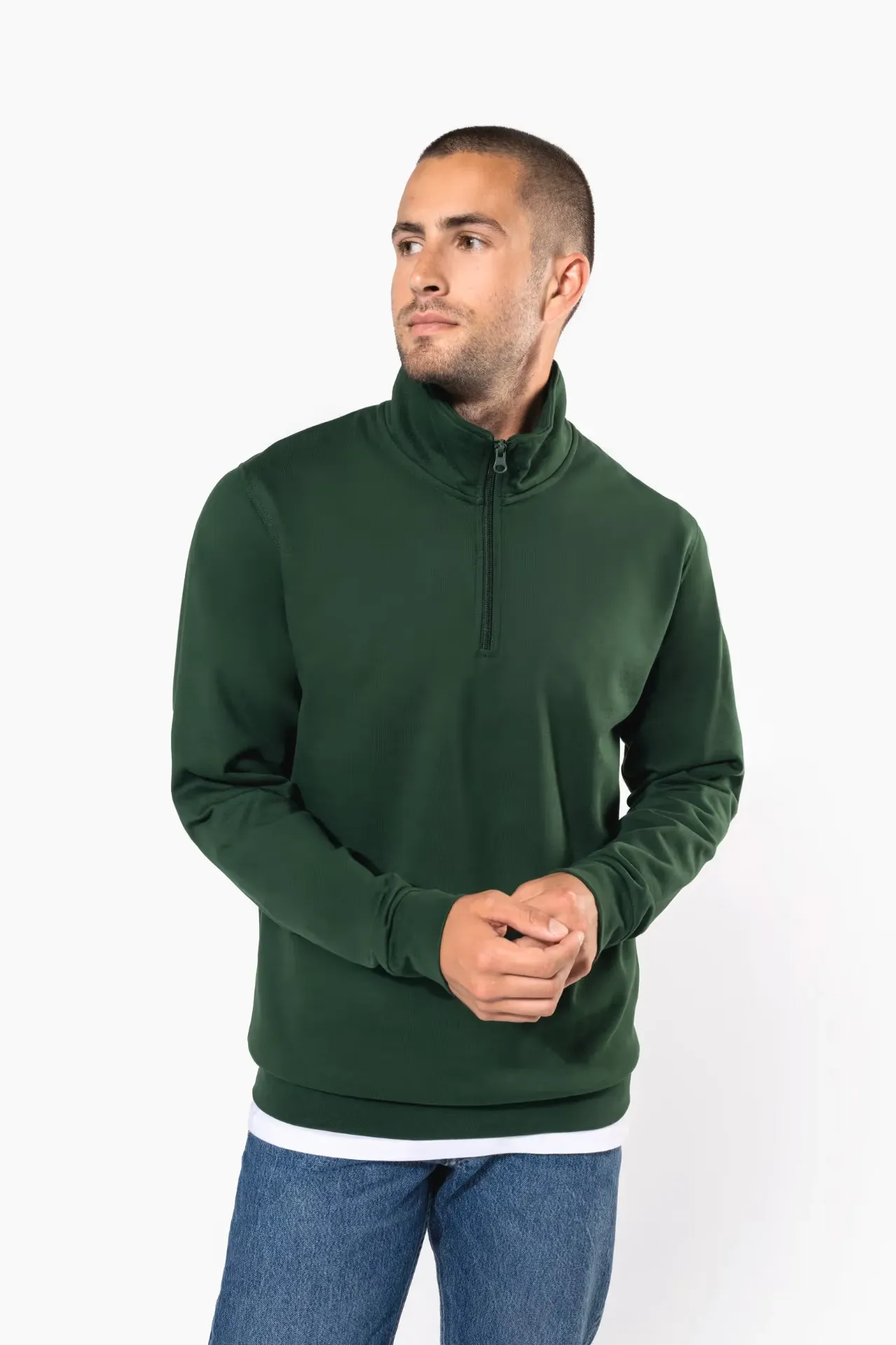 K478 - Sweat-shirt col zippé homme