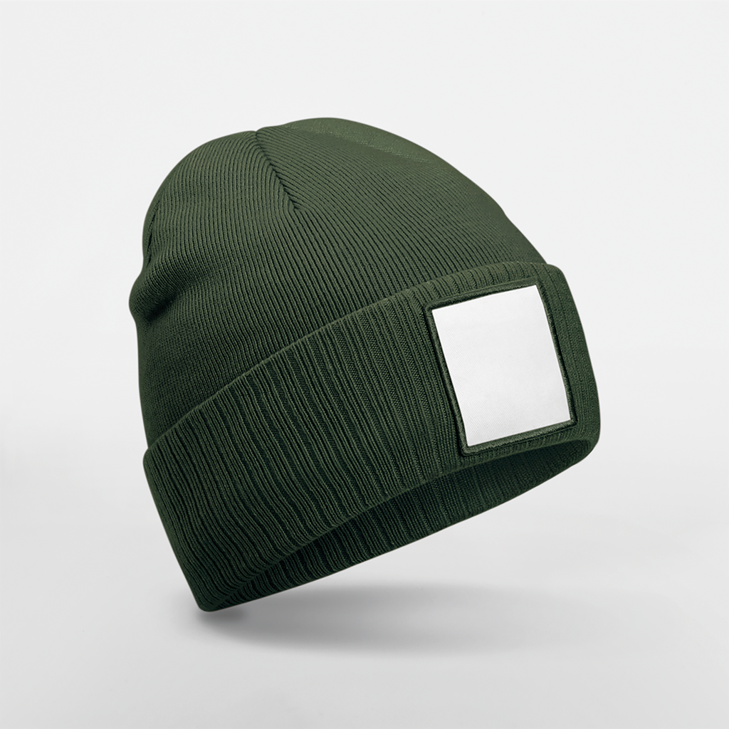 Beechfield® Bonnet à patch appliqué Olive Green/White (B337R)