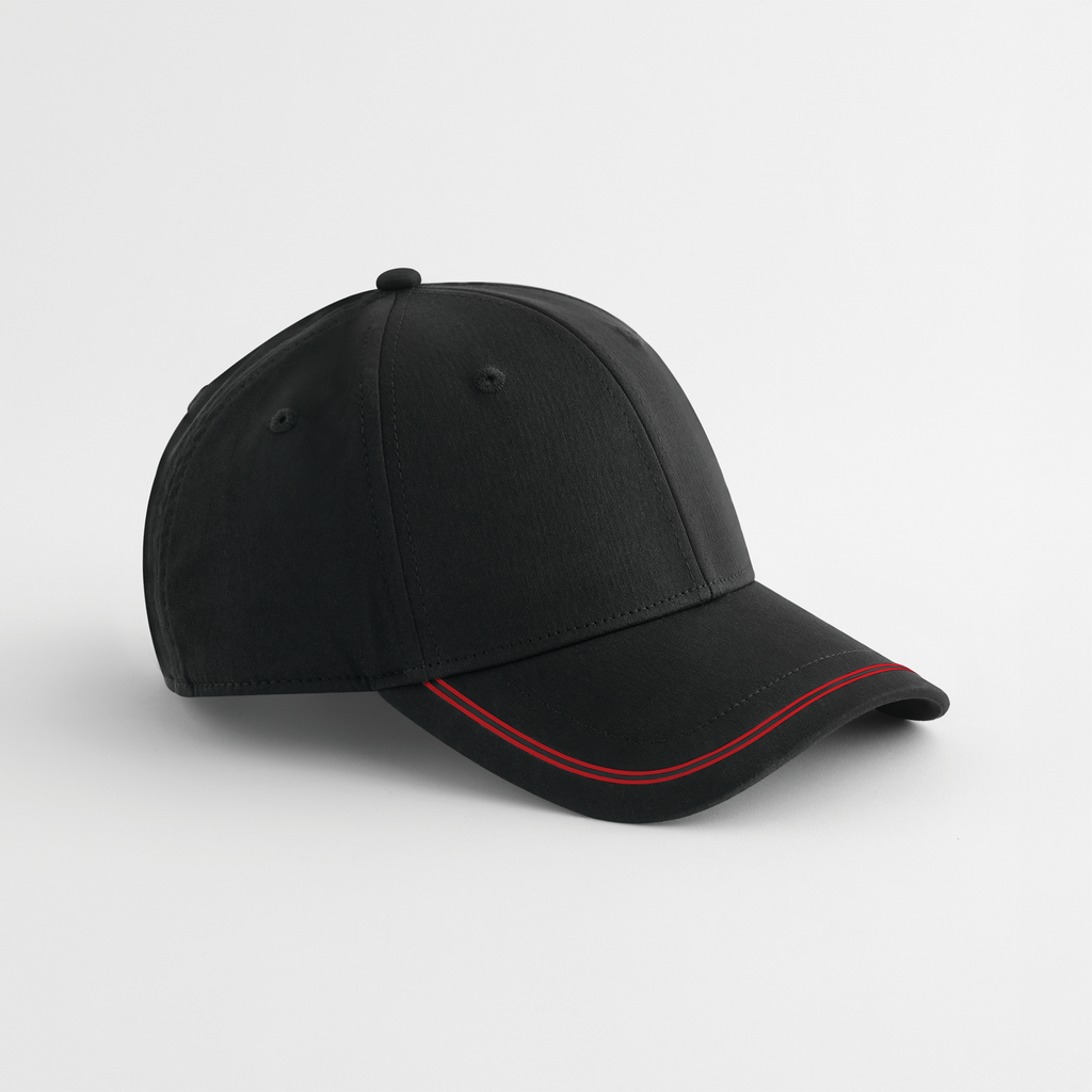 Beechfield® Casquette de sport Black / Red (B166R)