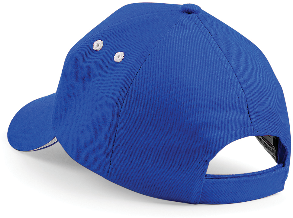 Beechfield® Casquette homme Ultimate à 5 panneaux sandwich contrasté Bright Royal / White (B15C)
