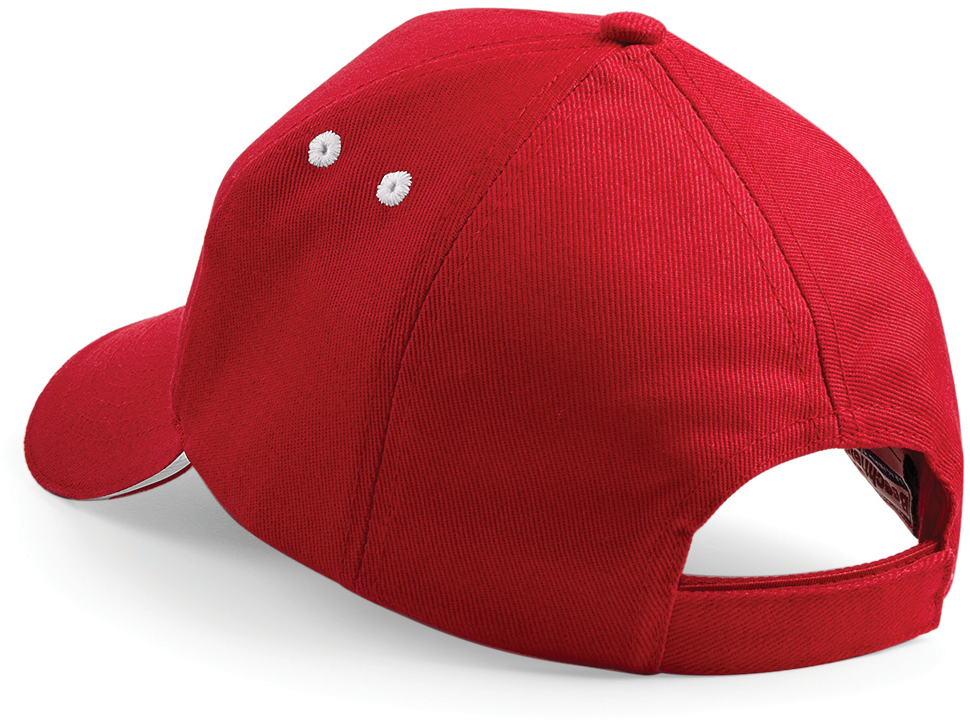Beechfield® Casquette homme Ultimate à 5 panneaux sandwich contrasté Classic Red / White (B15C)