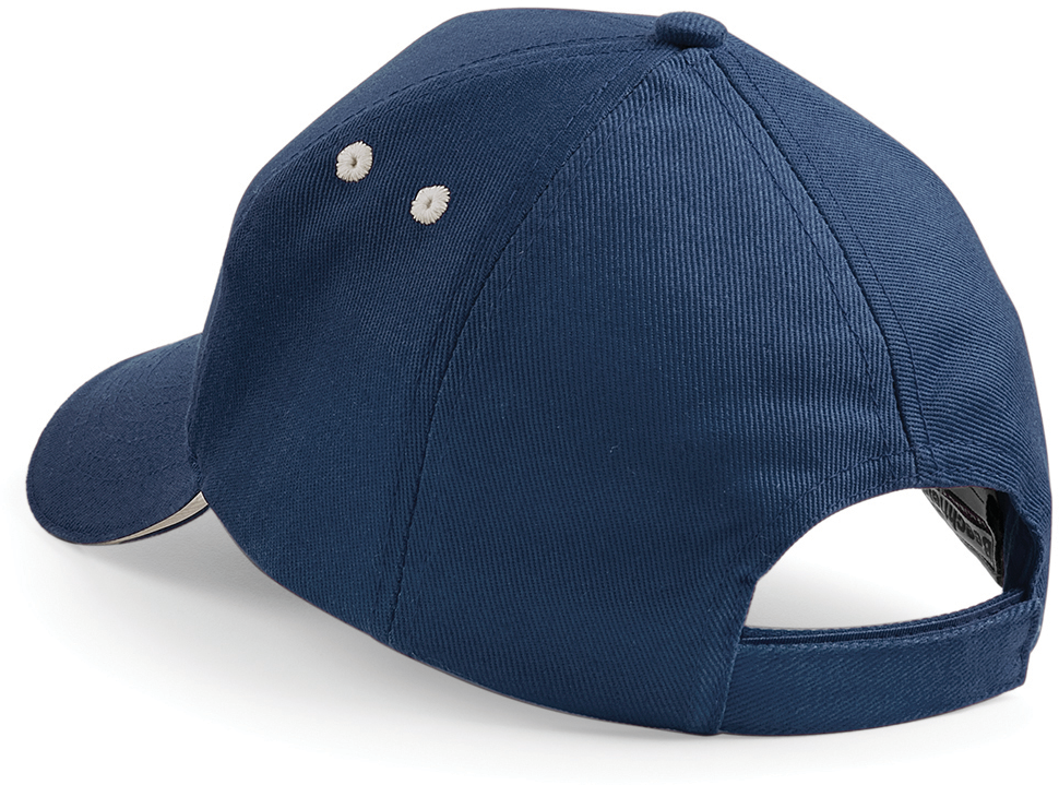 Beechfield® Casquette homme Ultimate à 5 panneaux sandwich contrasté French Navy / Putty (B15C)