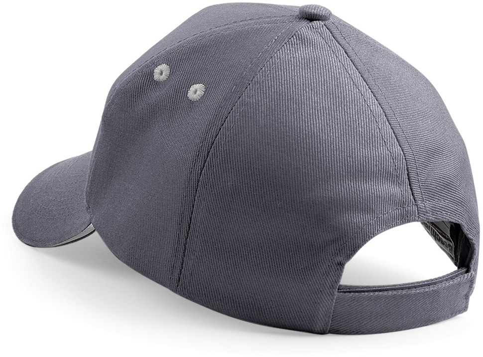 Beechfield® Casquette homme Ultimate à 5 panneaux sandwich contrasté Graphite Grey / Oyster Grey (B15C)