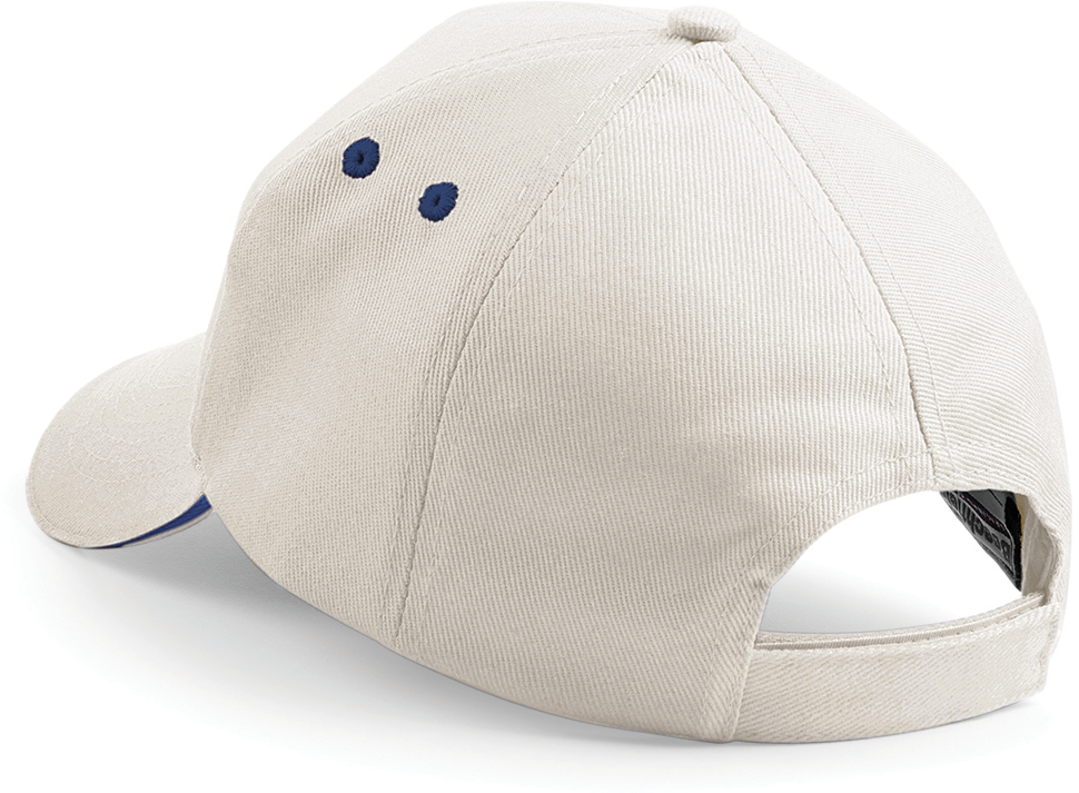 Beechfield® Casquette homme Ultimate à 5 panneaux sandwich contrasté Putty / French Navy (B15C)
