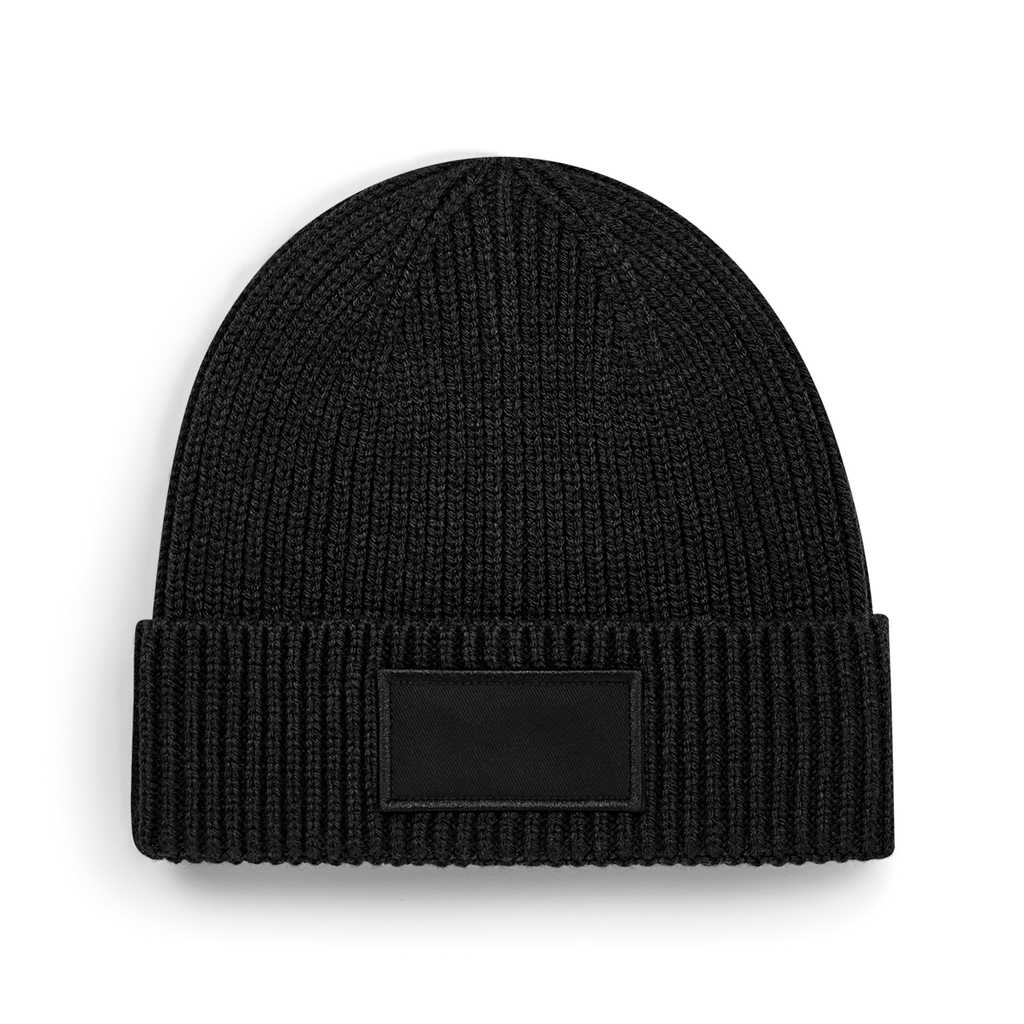 Beechfield® Bonnet tendance à patch Black (B442R)