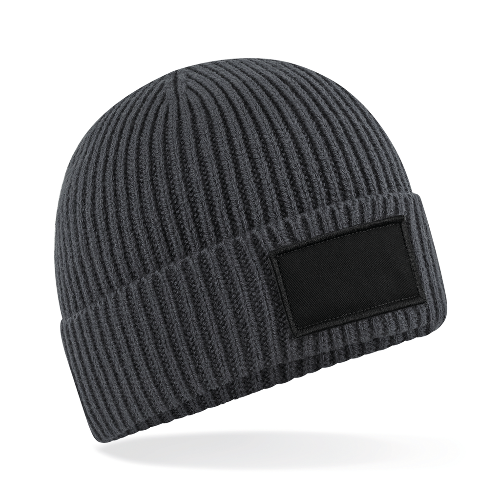 Beechfield® Bonnet tendance à patch Graphite Grey / Black (B442R)