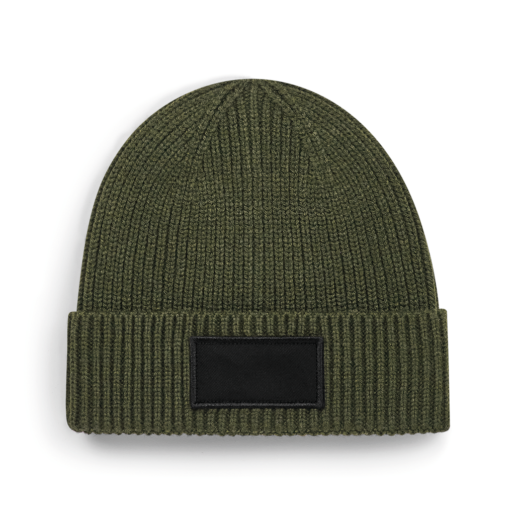 Beechfield® Bonnet tendance à patch Military Green / Black (B442R)