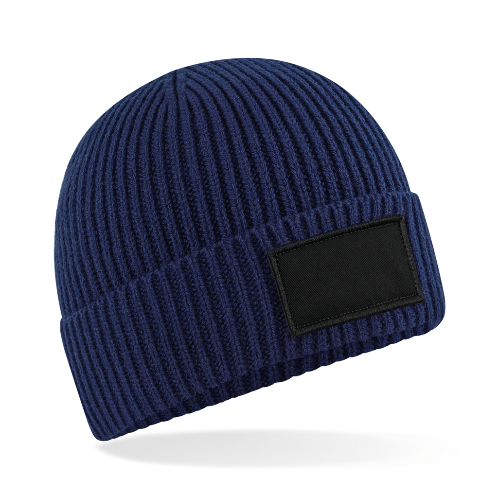 Beechfield® Bonnet tendance à patch Oxford Navy / Black (B442R)
