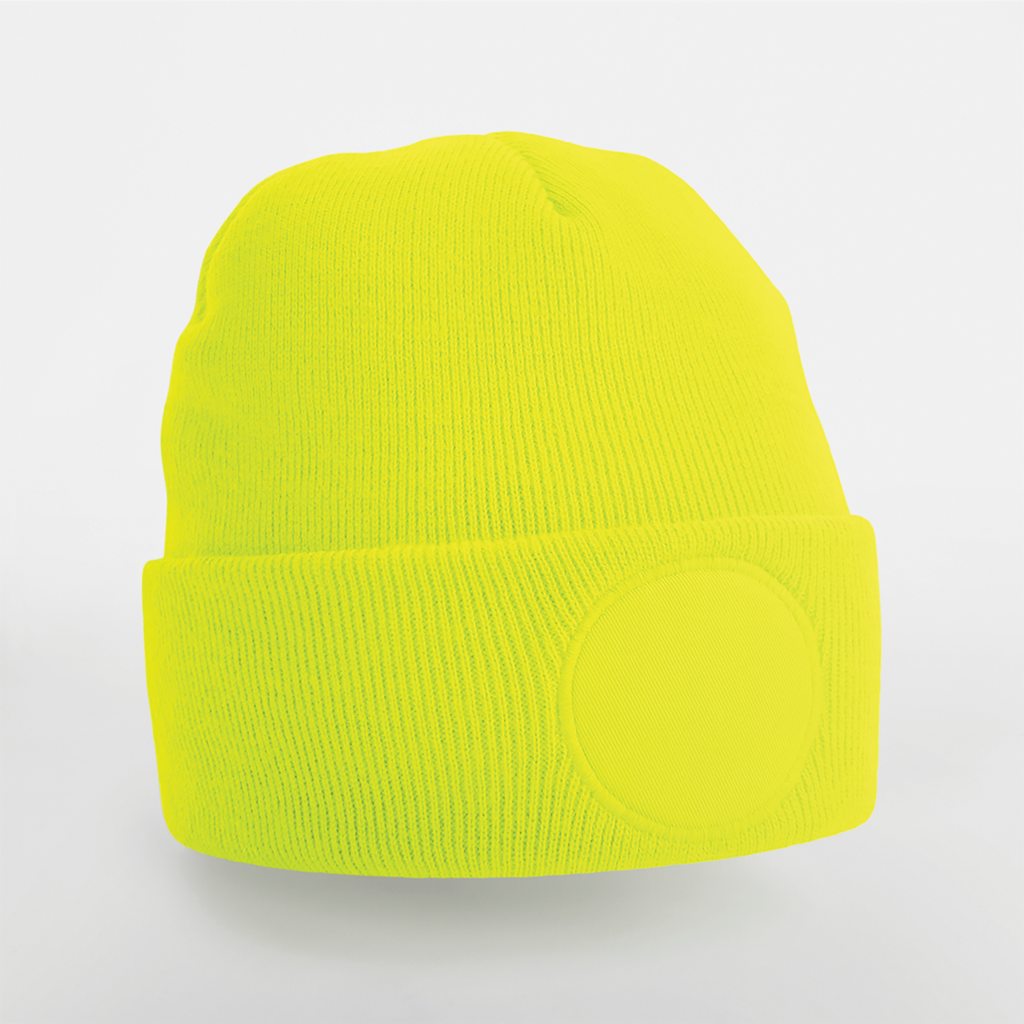 Beechfield® Bonnet à patch rond Fluorescent Yellow (B446)