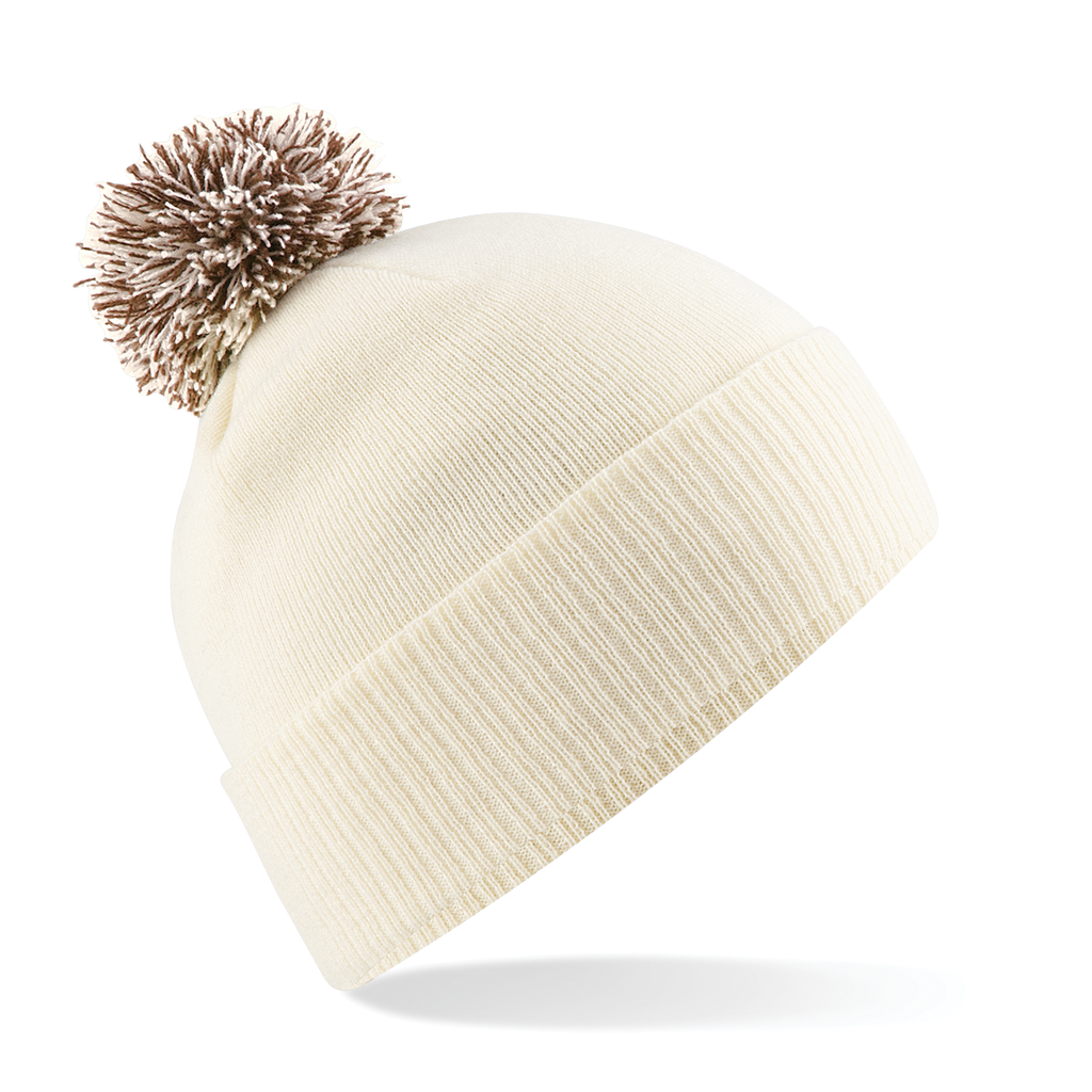 Beechfield® Bonnet Snowstar® Off White / Mocha (B450)