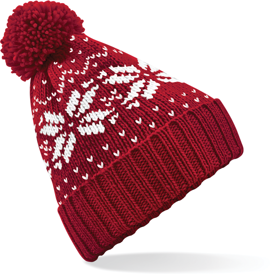 Beechfield® Bonnet Snowstar® jacquard Classic Red / White (B456)