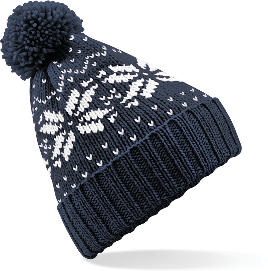 Beechfield® Bonnet Snowstar® jacquard French Navy / White (B456)