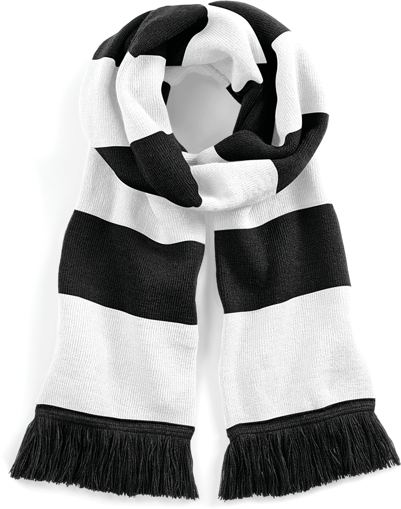 Beechfield® Écharpe rayée Stadium Black / White (B479)