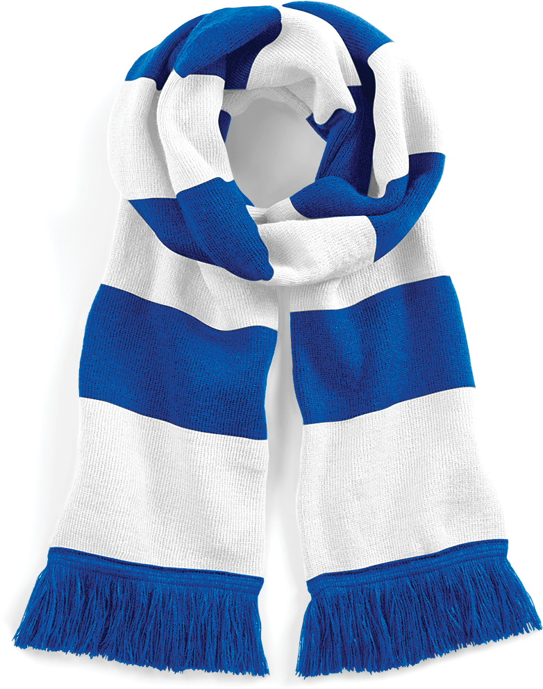 Beechfield® Écharpe rayée Stadium Bright Royal / White (B479)