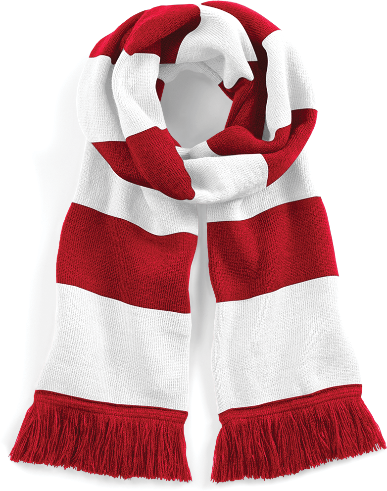 Beechfield® Écharpe rayée Stadium Classic Red / White (B479)