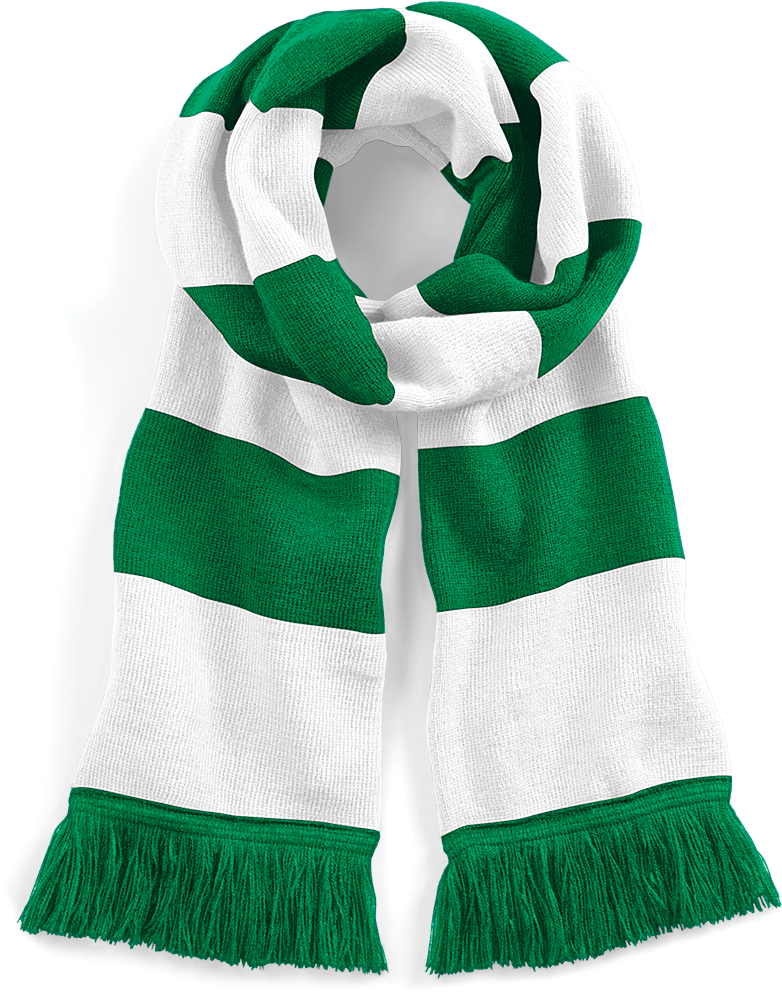 Beechfield® Écharpe rayée Stadium Kelly Green / White (B479)