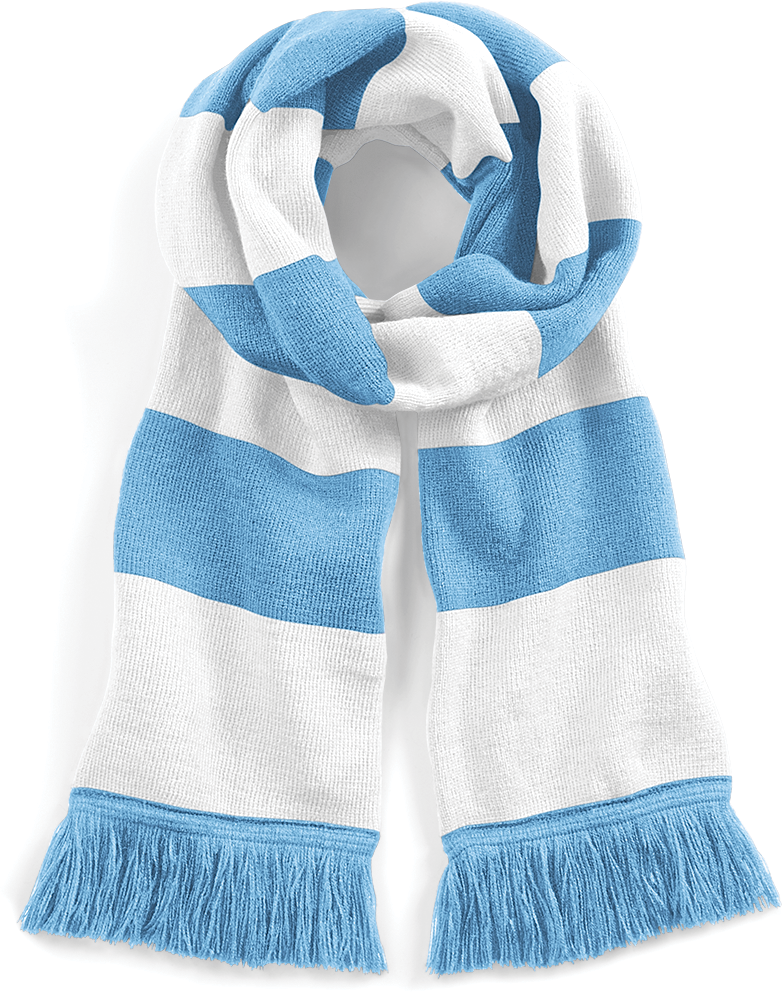 Beechfield® Écharpe rayée Stadium Sky Blue / White (B479)