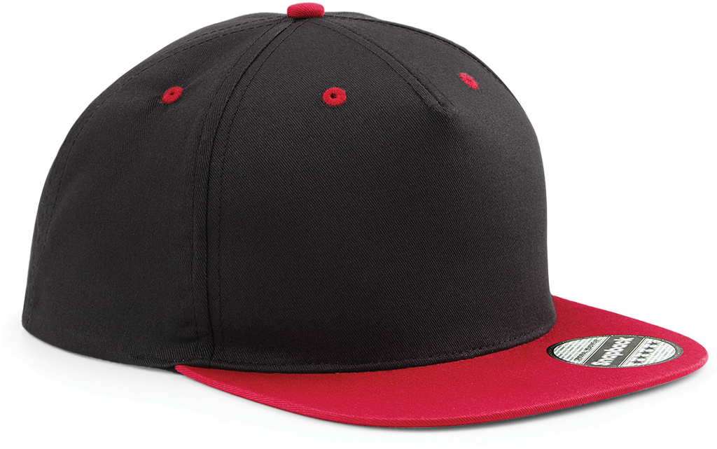 Beechfield® Casquette Snapback contrastée - 5 panneaux Black / Classic Red (B610C)