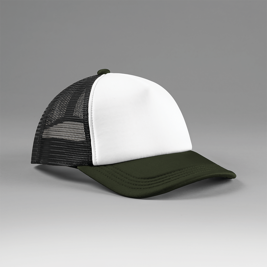 Beechfield® Casquette trucker 5 panneaux multicolor Black / Dark Olive (B639)