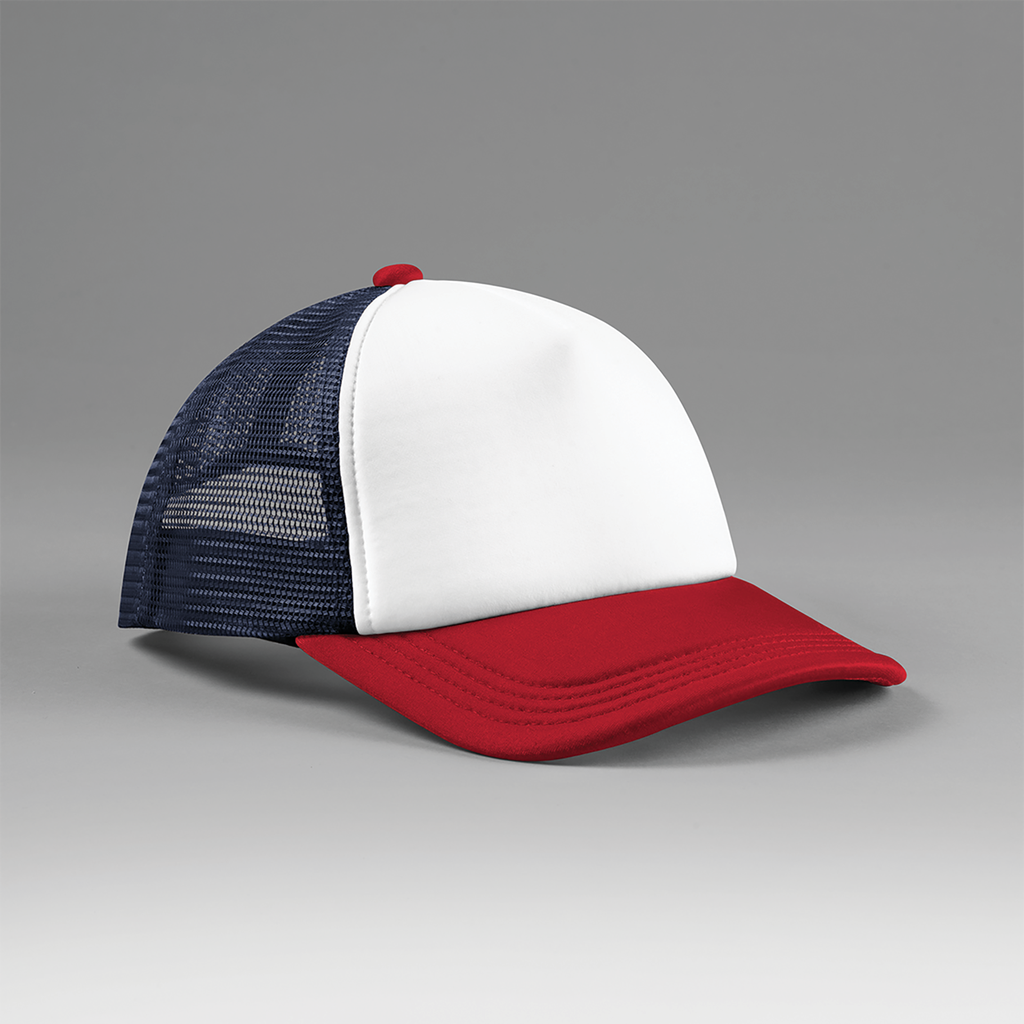 Beechfield® Casquette trucker 5 panneaux multicolor Navy / Red (B639)
