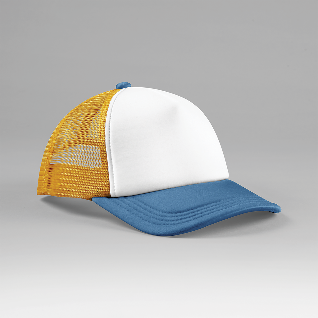 Beechfield® Casquette trucker 5 panneaux multicolor Sunflower / Heritage blue (B639)