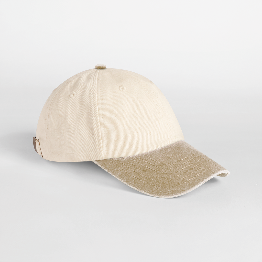 Beechfield® Casquette vintage compacte visière contrastée Natural / Vintage Desert Sand (B673)