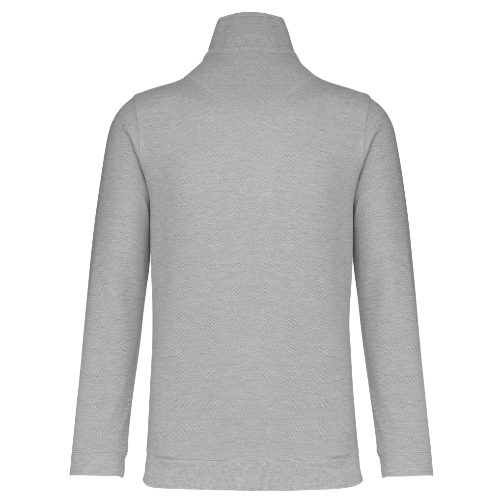 Kariban Trucker > sweat-shirt piqué col zippé homme Grey Heather / Navy (K206)