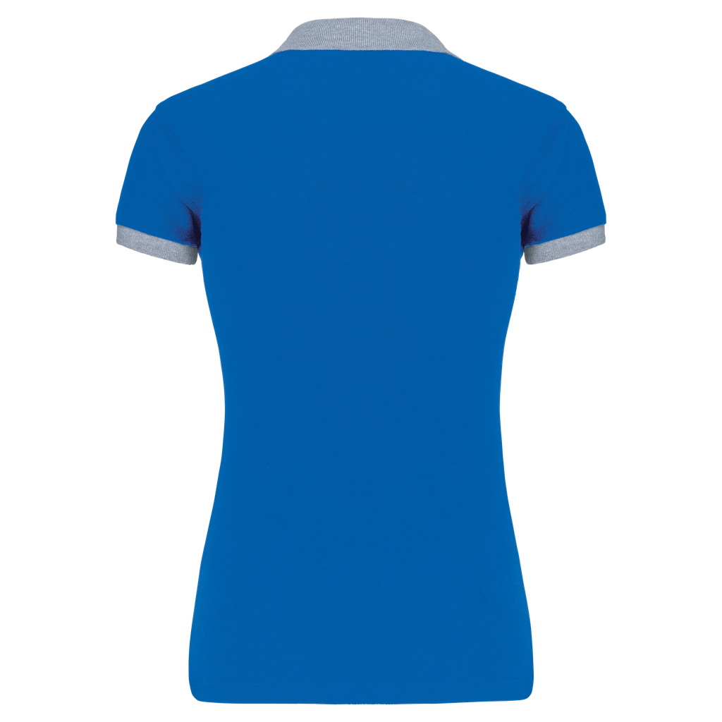 Kariban Polo piqué bicolore femme Light Royal Blue / Oxford Grey (K259)