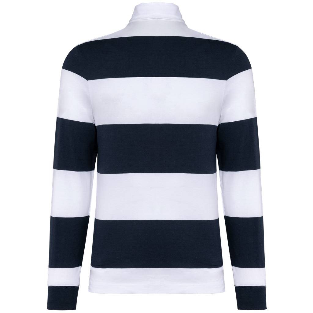 Kariban Polo rugby rayé manches longues unisexe Navy / White Stripes (K285)