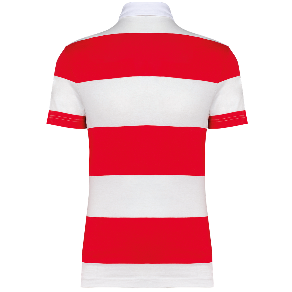 Kariban Polo rugby rayé manches courtes unisexe Red / White Stripes (K286)