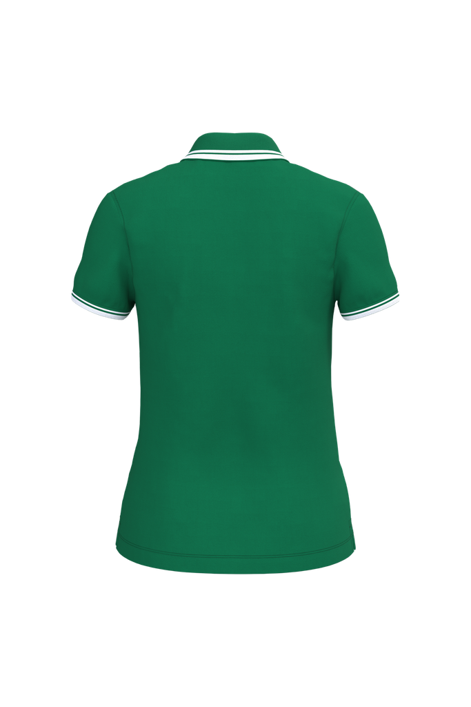 Kariban Polo femme manches courtes à liserés contrastés Kelly Green / White (K273)
