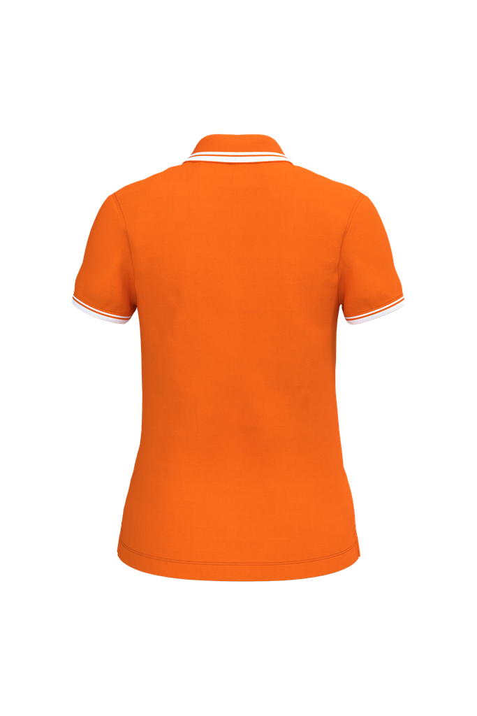 Kariban Polo femme manches courtes à liserés contrastés Orange / White (K273)