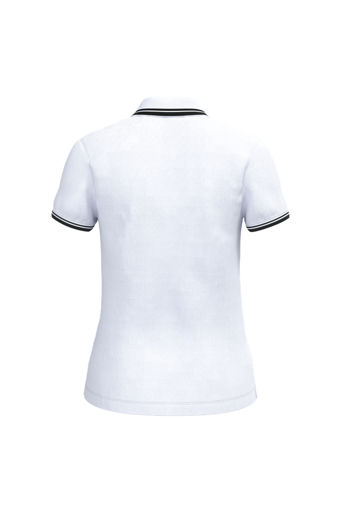 Kariban Polo femme manches courtes à liserés contrastés White / Black (K273)