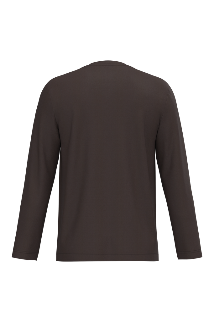 Kariban T-shirt col V manches longues homme Chocolate (K358)